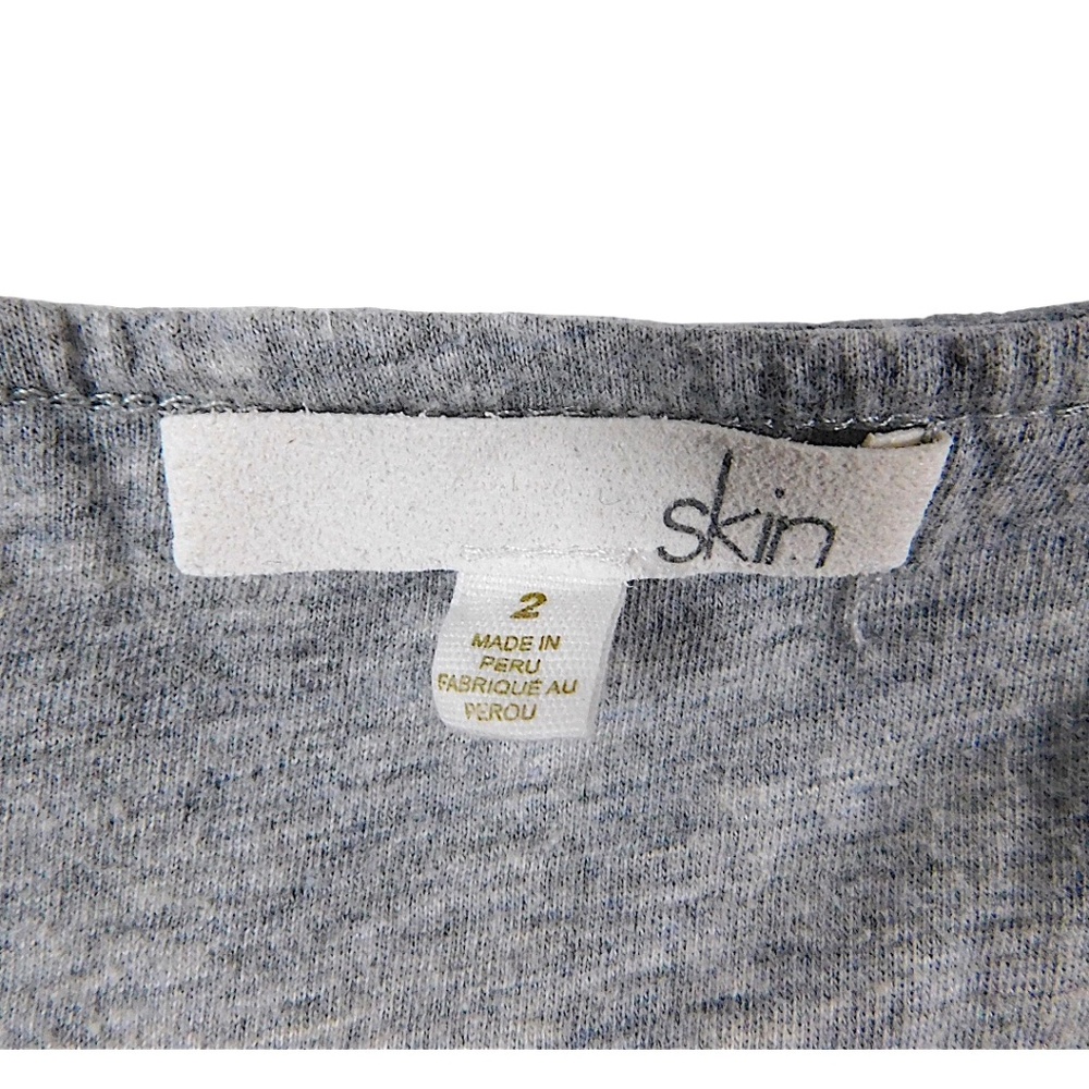 Skin Lounge Dress Blue Floral Pattern Size 2 Made in Peru - Picture 5 of 10